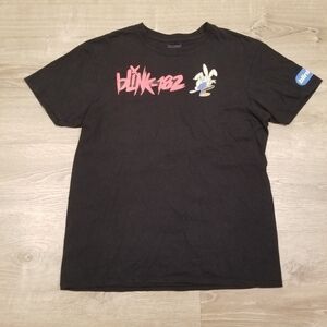 Y2K Blink 182 Band Shirt Womens Medium Pop Punk Rock Graphic Print Black Cotton